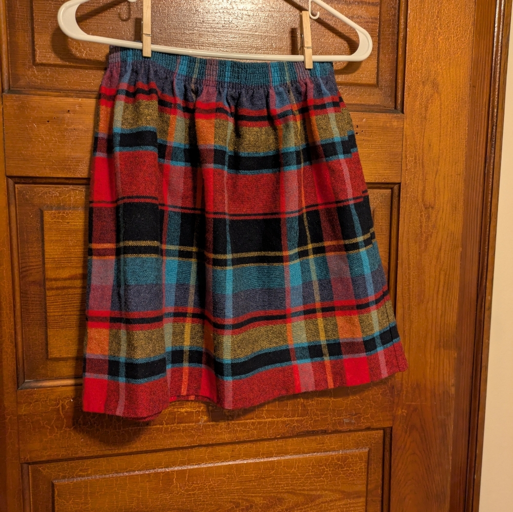Vintage Plaid Mini Skirt Small